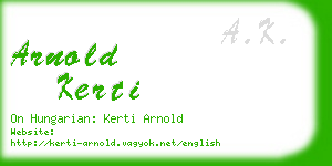 arnold kerti business card